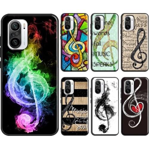Music Note Musical Treble Clef For POCO X3 M3 Pro F2 F1 F3 Case For Xiaomi Mi 11 8 9 Mi 10T 9T Pro Mi Note 10 Lite Coque