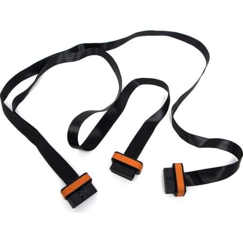 Newest OBD OBD2 Connector Cable 1 to 2 with 2 Flat Noodles Line OBD 2 Extension Cord for Golo4 Diagnostic-tool Excellent Driving