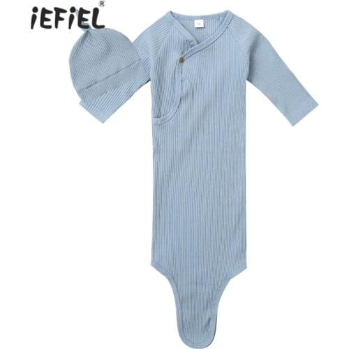 2020 New Infant Baby Clothes Cotton Girl and Boy Unisex Sleepwear for Newborn Outfit Long Sleeve Sleeping Bag with Hat