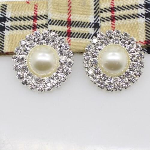 New beautiful 5 pearl color 25mmDiy round rhinestone pearl jewelry accessories crystal base wedding crafts decoration production