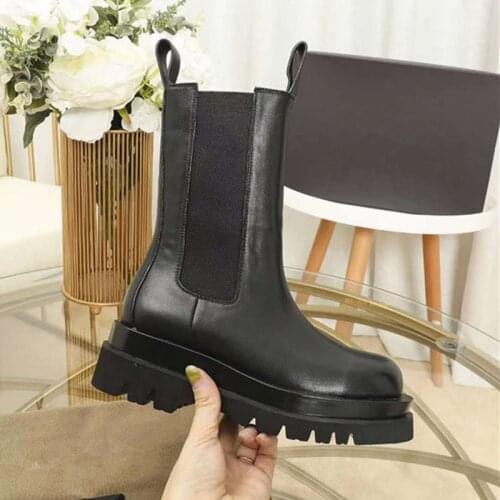 New Fashion Platform Ankle Boots Women 2020 Chunky Heel Platform Brand Designer Chelsea Boots Women Martin boots Winter Shoes