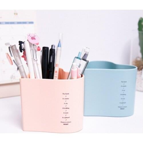 3 Grid School Office Organizer Heart Shape Ruler Gel Pen Pencil Pot Holder Girl Desk Stationery Container Makeup brush holder