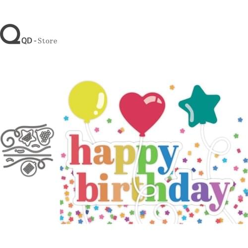 Celebrate Balloon Ribbon Cutting Dies Stamps Dies Scrapbooking Mold Cut Handmade Tools DIY Craft Decoration New Dies for 2021