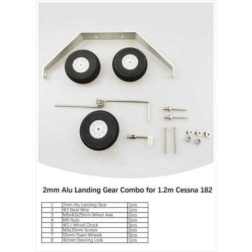2mm Aluminum Alloy Landing Gear Combo for 1.2m Cessna 182