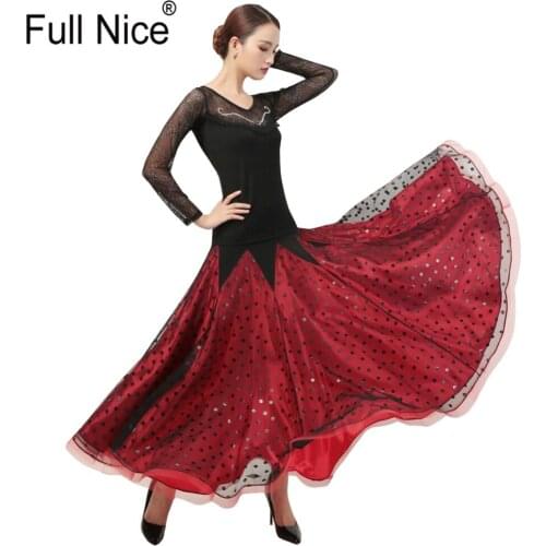 Ballroom Dance Modern Dance Costumes Tops and Skirts 2 Set Walt Lesson Wear Flamenco Rumba Samba Practice Competition Standard