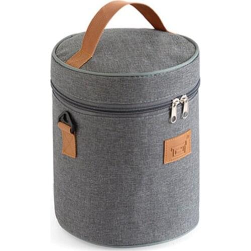 Lunch Bag, Portable Multifunctional Large Capacity Thermal Bag Insulated Bag Lunch Box, Gray