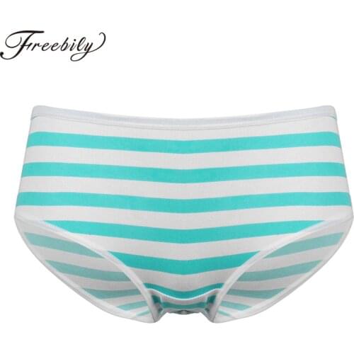 Women Stripe Panties Cotton Bikini Briefs Lolita Girl Underwear Kawaii Underpants Cute Japanese Anime Cosplay Ladies Knickers