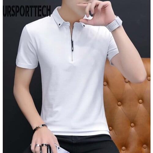 URSPORTTECH Brand New Fashion Mens T Shirt Short Sleeve Summer Casual Turn Down Collar Men Tshirt Tee Shirt Homme Big Size M-3XL