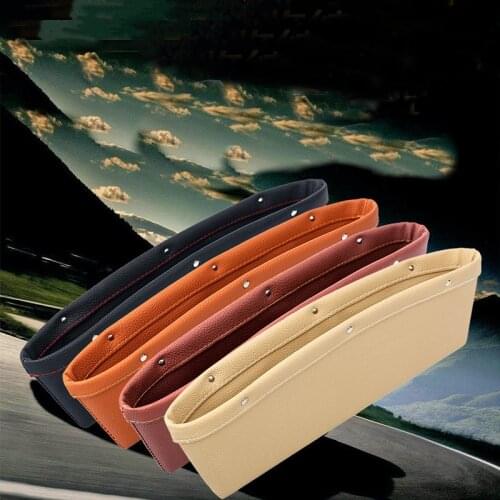 Car Slit Box Organizer PU Leather Car Seat Crevice Gap Storage Pocket Slot Storage Cup Holder Auto Interior Accessories