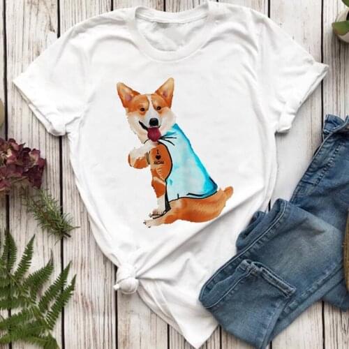 Women T-shirts Cute Trend Fashion Animal Dog Pet Mom Funny Cartoon Top Lady Tshirt Ladies Print Stylish Tee T-Shirt