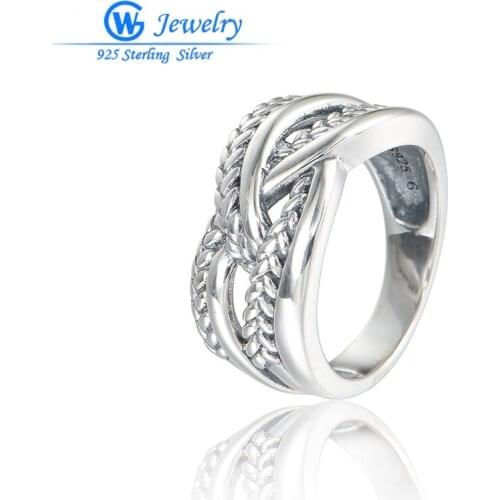 GW Fashion Jewelry Ear Of Wheat 925 Sterling Silver Wedding Rings For Women Fashion Jewelry Vintage Rings RIPY069H20