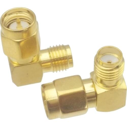 10pcs SMA male Plug to SMA female Jack right angle in series RF adapter connector
