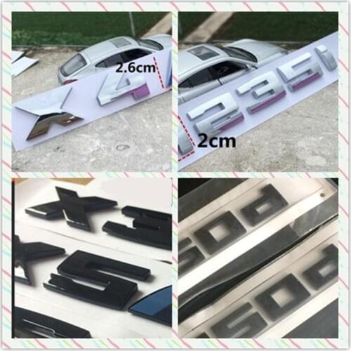 100pc Car Styling Silver Black M M1 M2 M3 4 5 6 X1M X2M X3M X4M X5M X6M M530D M540D M550D M135I M335I Rear Badge Emblem Sticker