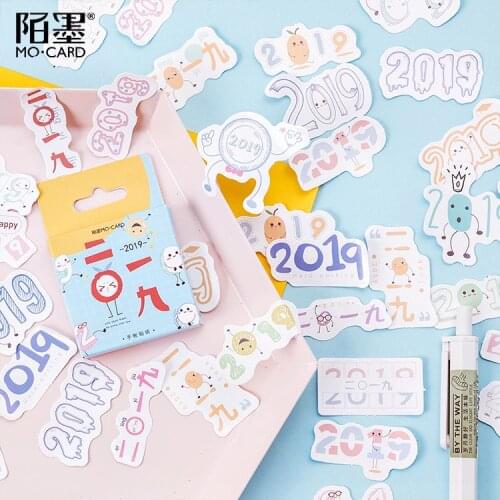 2019 new year Mini Paper Stickers Set Decorative Stationery Stickers Scrapbooking DIY Diary Album Stick Lable
