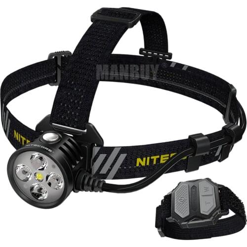 2020 Nitecore HU60 USB Powered Elite LED Headlamp 4 x CREE XP-G3 S3 LED 1600 Lumens with Remote Control Wristband Free Shipping