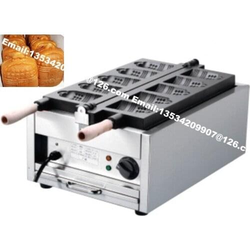 5pcs Commercial Use Non-stick 110v 220v Electric Bell Waffle Cake Baker Machine Maker Iron