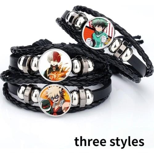 5 pcs/lot Hot Anime My Hero Academia Charm Bracelets Midoriya Izuku Deku Bracelet Bangle Metal Alloy Jewelry Gifts for Unisex