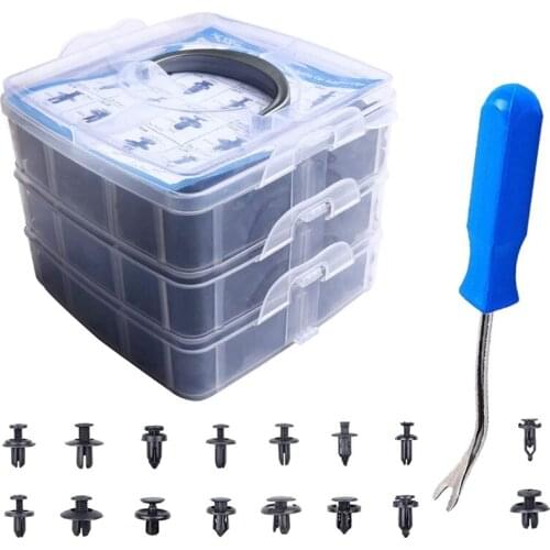 625 Pcs Car Retainer Clips, Fasteners Fender Rivets Kits 16 Most Popular Sizes Auto Push Pin for Ford Toyota Honda Acura