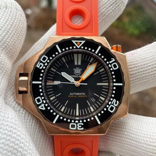 Steeldive Diver Luxury Bronze Watch Bi-Directional Rotating Bezel Sapphire Mens Automatic Mechanical Watches Lume 2021