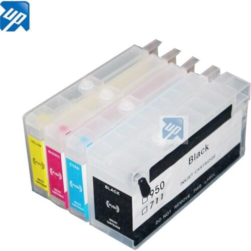 UP brand 10sets refillable Ink cartridge compatible for hp 711 Designjet T120 T520 printer with permanent chips free shipping