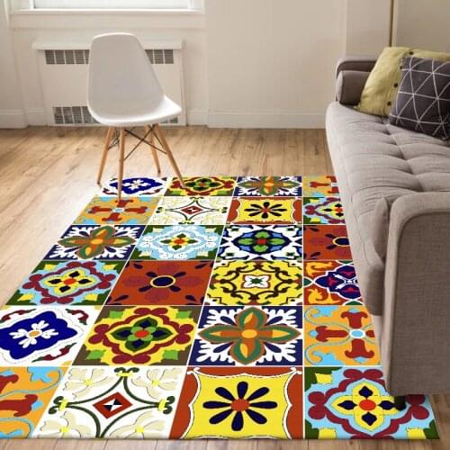 Morocco Style Geometric Home Area Rugs Color Lattice 3D Printed Carpets For Living Room Kitchen Bedroom Mats Decor Floor Carpet