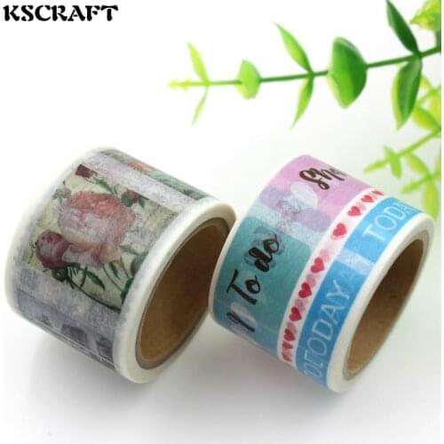KSCRAFT 30mm*5m Adhesive Tape for Scrapbooking DIY Craft Sticky Deco Masking Japanese Paper Washi Tape Flower