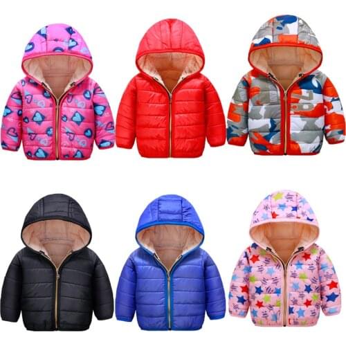 Baby Boys Jackets 2019 Autumn Winter Kids Jacket Girls Warm Thick Hooded Coat Children Outerwear 1-8Y Toddler Girl Boy Clothing
