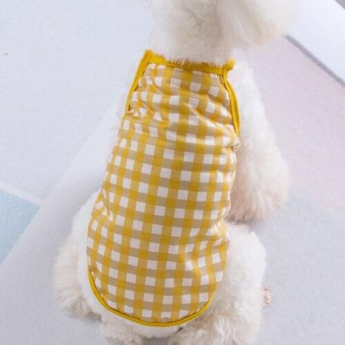 Summer Dog Clothes Plaid clothes Vest Soft Sling Clothing Puppy T-Shirt Coat Pet Accessories Apparel Dogs Cats Supplies #T