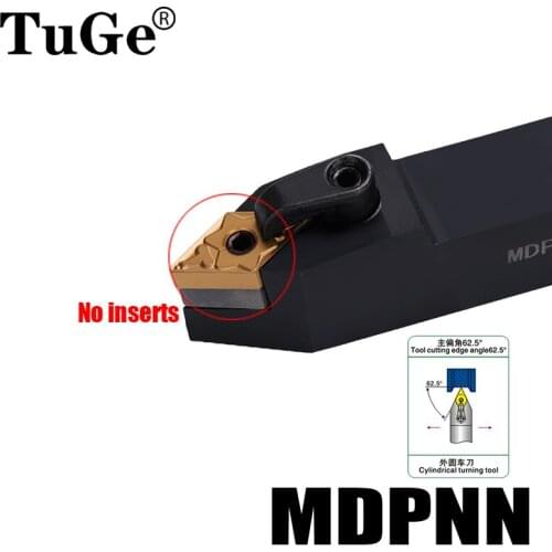 MDPNN1616H11 MDPNN2020K15 MDPNN2525M15 External Lathe Turning Tool Holder Cutting Angle 62.5° Cutter Holder No with DNMG Insert