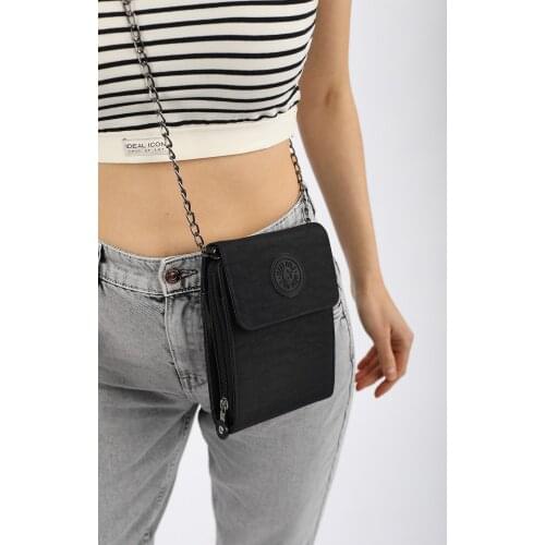 Black Unisex Wallet Compartment Cross Bag 2021 Spring - Summer Fashion