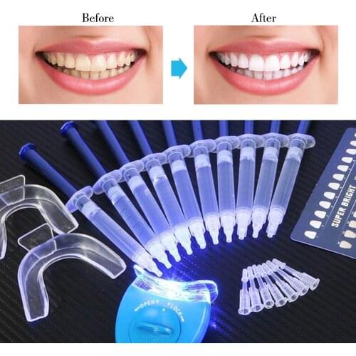 Teeth Peroxide Whitening Dental Kit Oral Bleaching Gel Kit With LED Light Tooth Dental Equipment Smile Products Tooth Beauty