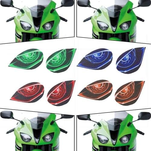 For Kawasaki Ninja ZX6R ZX-6R ZX 6R 2007 2008 Motorcycle 3D Front Fairing Headlight Stickers Head light Protection Sticker Guard