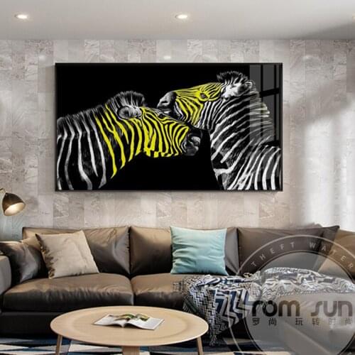 Nordic Couple Zebra Canvas Painting Art Animal Print n Poster Abstract Wall Art Decor For Living Room Bedroom Modern Home Decor