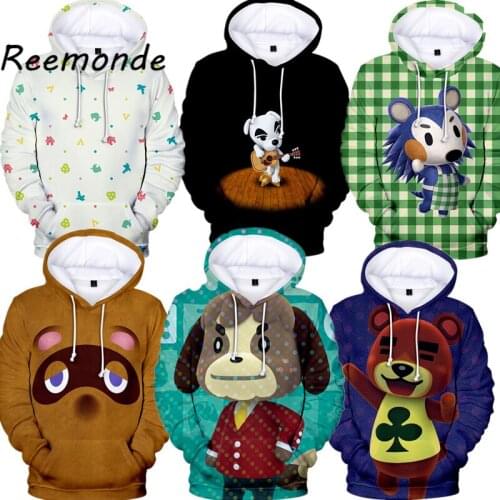 2020 Newest Hoodies Women Cosplay Animal Crossing Costume Sweatshirts 3D Printed Hooded Sweater Men Pullover Harajuku Tops Coat