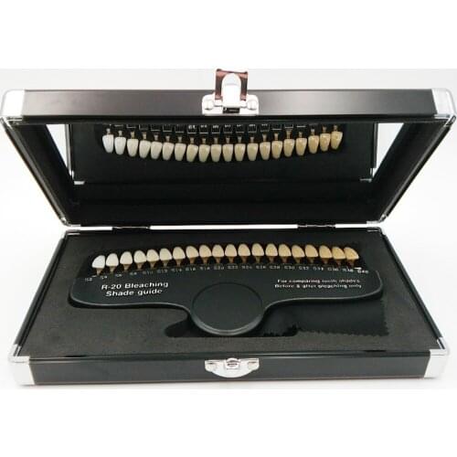 DEASIN New Arrival Luxury packed 20 Colors 3D shade guide color dental whitening comparator with Mirror