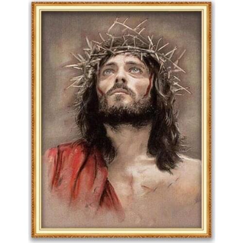 Region Jesus DIY 11CT Embroidery Cross Stitch Kits Craft Needlework Set Cotton Thread Printed Canvas Home Decoration On Sale