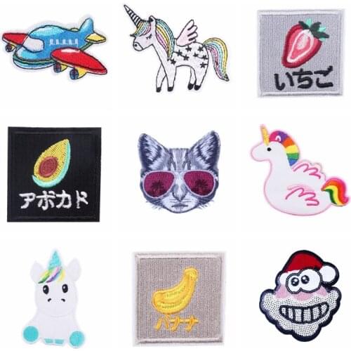 Patch For Clothes Cartoon Animal Unicorn Patches Accessories Applique Decor Fashion For Kids Bikes Clothing Decor Fusible Sewing