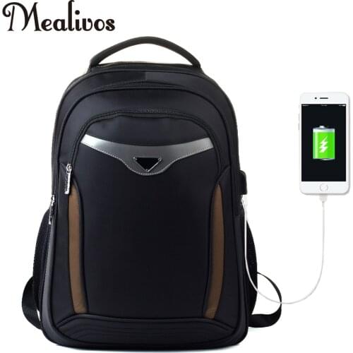 Mealivos Anti-theft Water Resistant Laptop Backpack With USB Charging Port Lightweight School College Bag Rucksack Fits 18-inch
