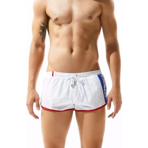 New Arrival Men Running Shorts Super Short and Soft Breathable Quick-drying Sexy Sports Fitness Beach Board Shorts with lining
