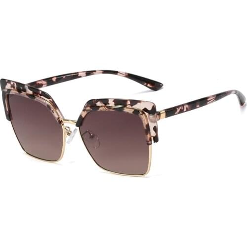 Veshion Cat Eye Sunglasses Women Half Frame 2021 New Trend Ladies Sun Glasses Uv400 Gold Black High Quality Hot-selling