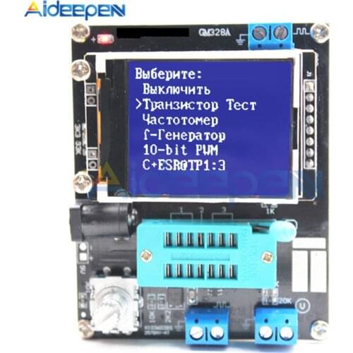 Russian English mega328 Assembled Transistor Tester LCR Diode ESR Capacitance Meter PWM Square Wave Frequency Signal Generator