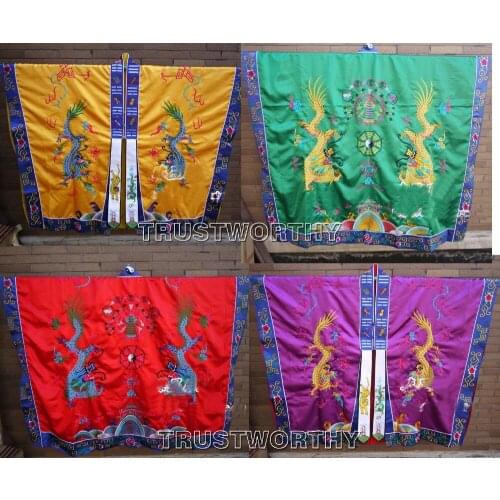 Unisex red/yellow/green/purple embroidery Taoism-power clothing Taoist suits tai chi robeuniform martial artscassock garments