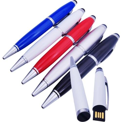 USB Flash Drive Metal Pen Drive 2.0 Ballpoint Pens Pendrive 32GB 16GB 8GB 4GB Flash Memory Usb 64GB Private Laser Engrave Logo