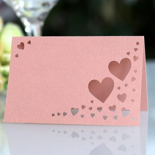 Wedding Party Table Seat Card Laser Cut Heart-shaped Seat Card Business Card Decoration Wedding Placement Decor