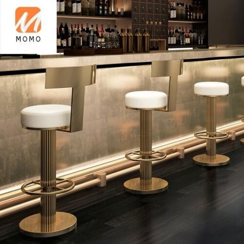 High Stool Bar Chair Bar Stool Modern Simple Home Backrest Nordic High Leg Chair European Style Bar Stool Light Luxury