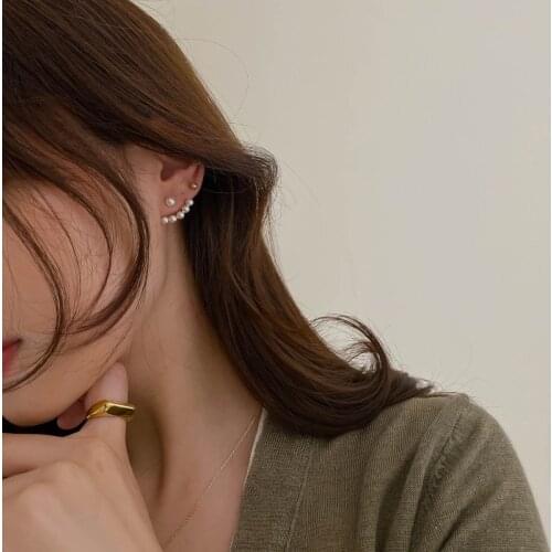 2021 New Korean Earrings For Women Fashion Simulated Pearls Stud Earrings Wedding Jewelry Gift Bijoux boucle d'oreille