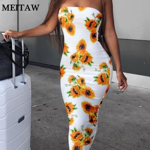 2021 Summer Women Floral Print Boho Dress Sexy Sleeveless Backless Bodycon Long Dress Vintage Party Dresses Vestidos