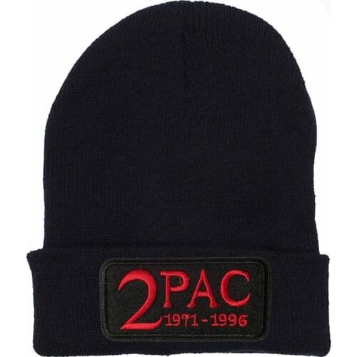 Tupac 2pac Winter Hat Solid Hip-hop Skullies Knitted Hat Unisex Caps winter outdoor hat