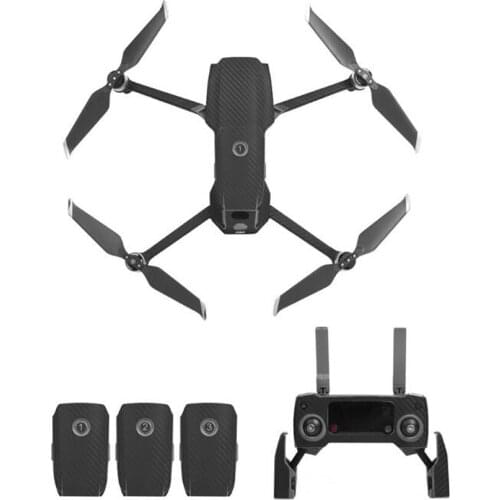 1Set Carbon Fiber Sticker 3D Designed Skin Decals Body Protection Film Remote Controllers Cover for DJI MAVIC 2 PRO & ZOOM Drone