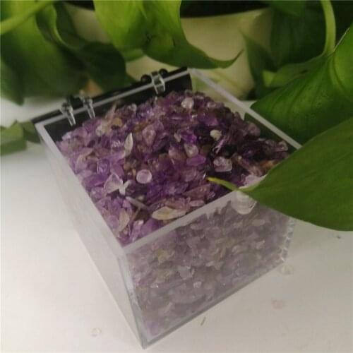 1 Box Natural large number of tiny amethyst healing quartz crystal crystal chip demagnetization mini small crystal feng shui